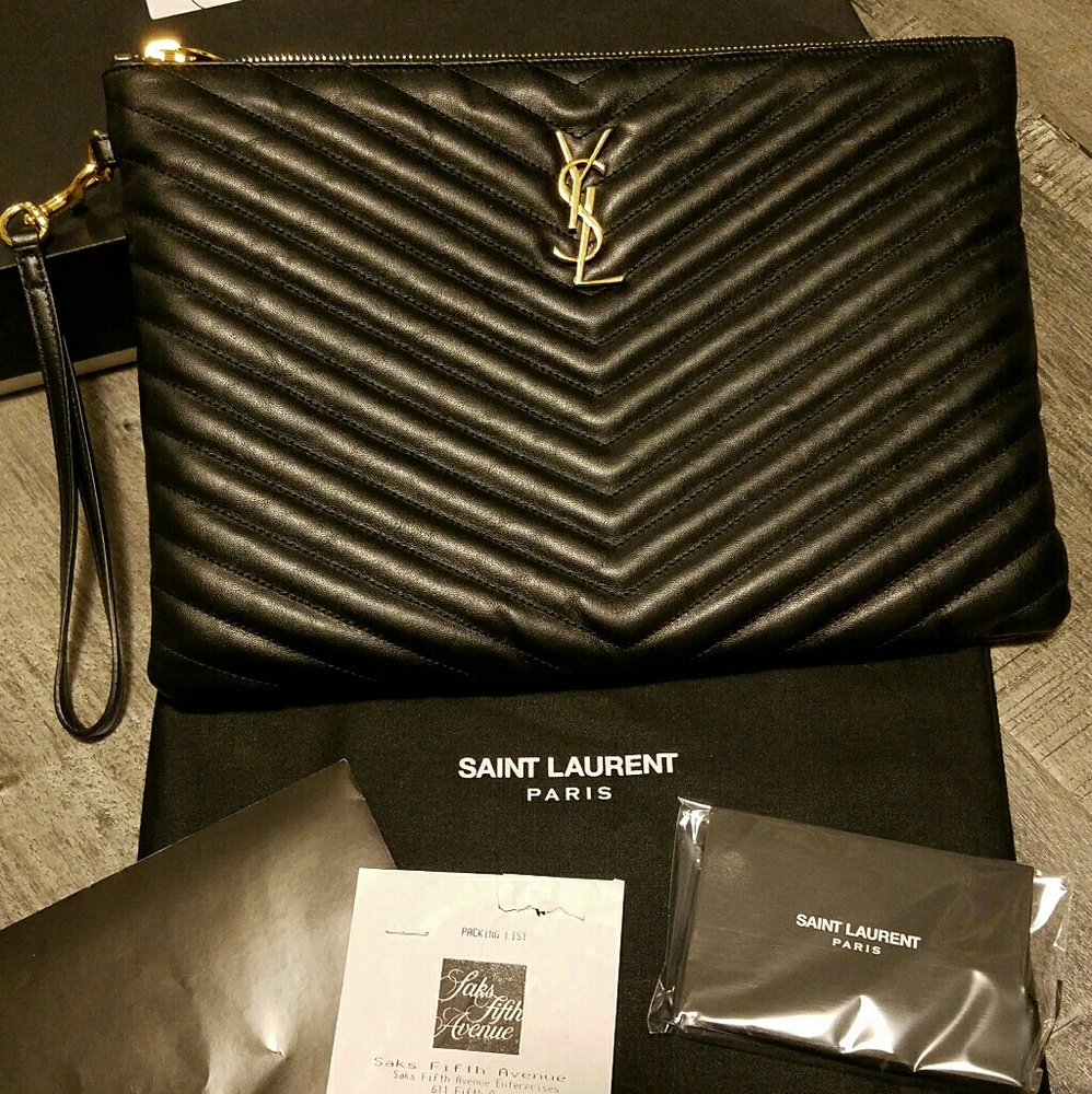 YSL Saint Laurent Zip Clutch