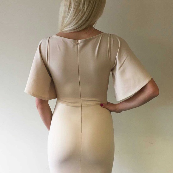 Round Neck Cutout Sleeve Bandage Dress #821 - Picture 2 of 4