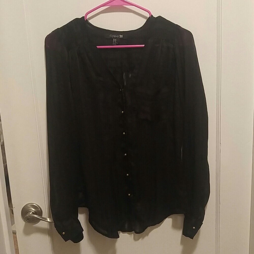 Black shear blouse forever21 blouse size M