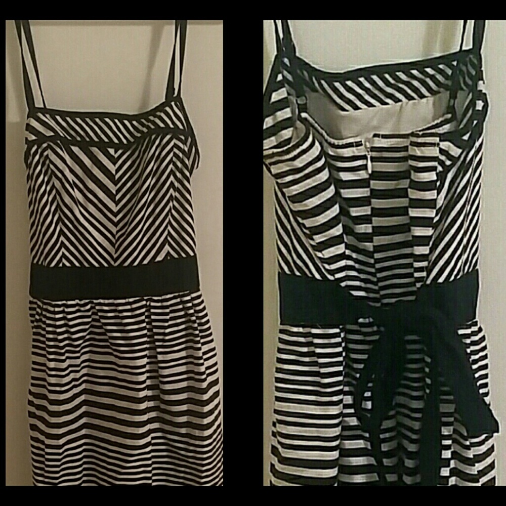 Black and white striped summer dress