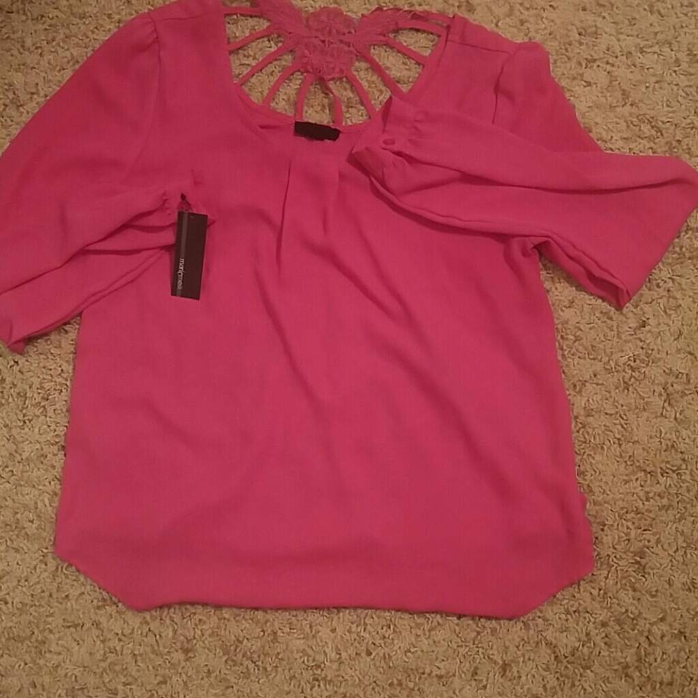 Pink shear blouse brand new w/tags