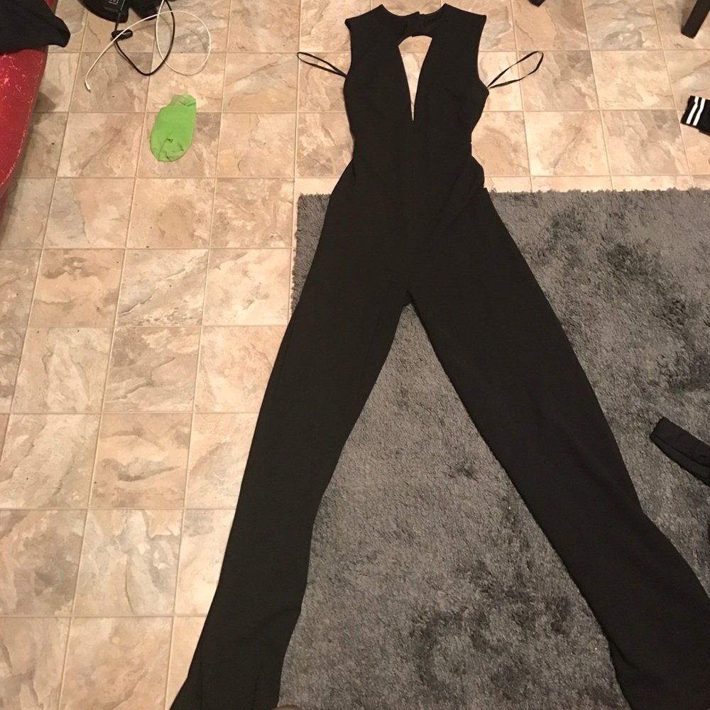 Forever 21 flared open back jumpsuit