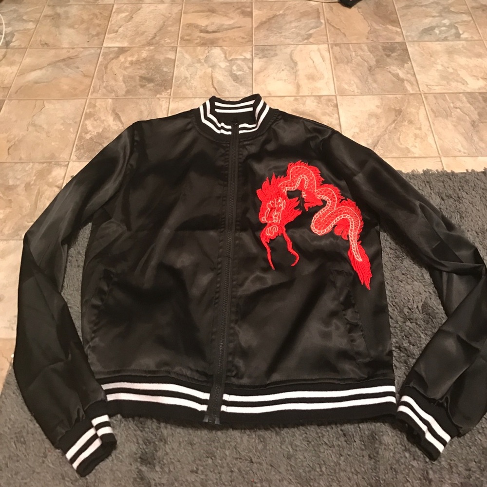 Boohoo silk bomber