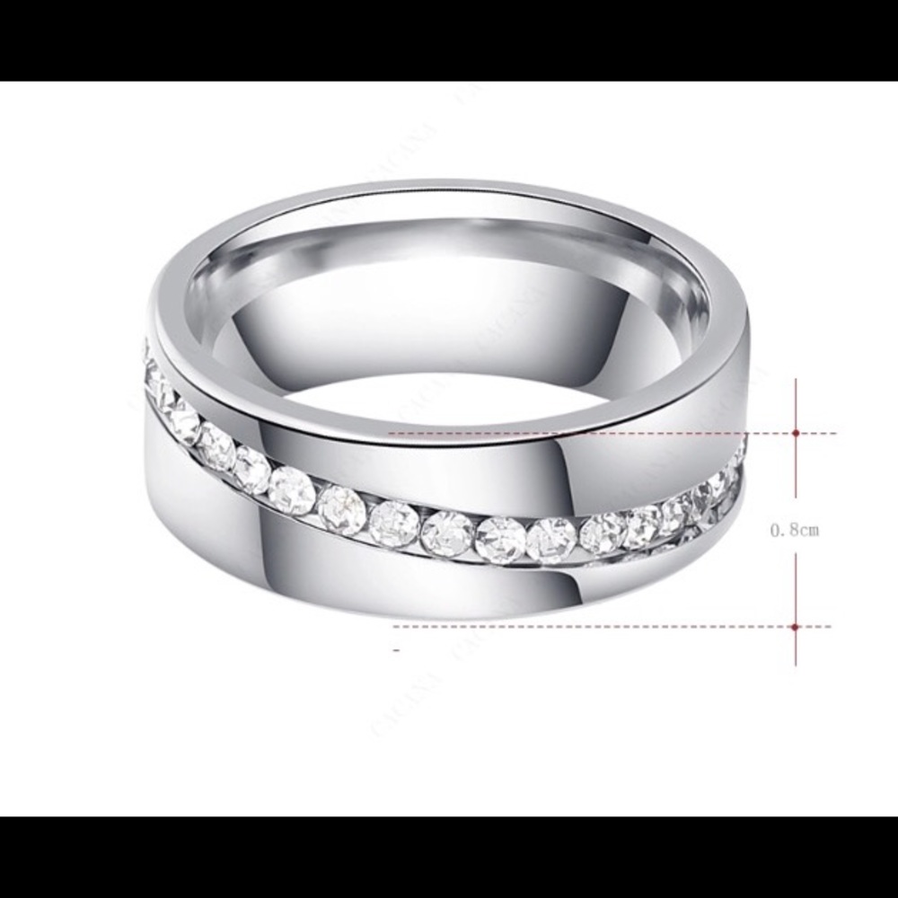 NWT POLISHED STAINLESS RING 7 - Picture 3 of 3