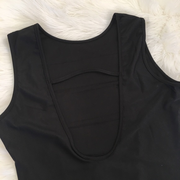 Hype L bodysuit black silver sequin stretch top - Picture 6 of 7