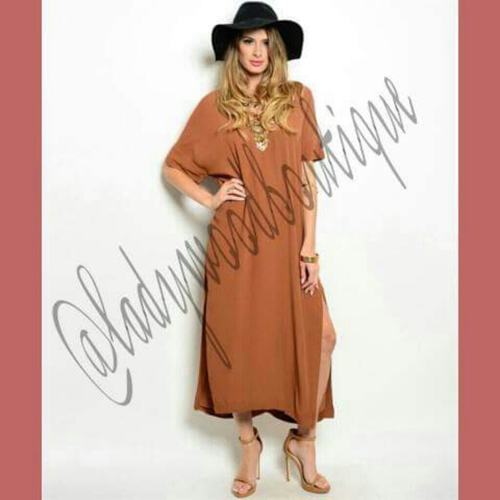 Cognac Brown Tunic Dress
