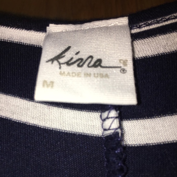 Dark blue with white stripes, maxi dress. - Picture 3 of 3