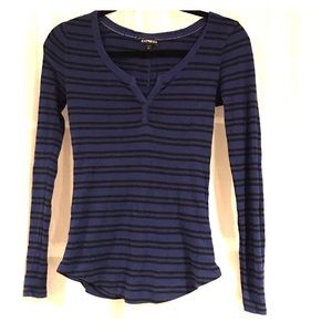 Express striped long sleeve top