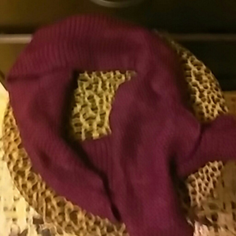 Wine colored winter scarf