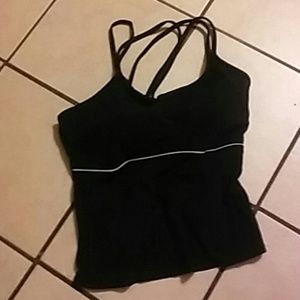 Black and white bathing suit top