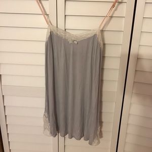 Lottie Chemise with Shelf Bra-Powder Blue/Magnolia