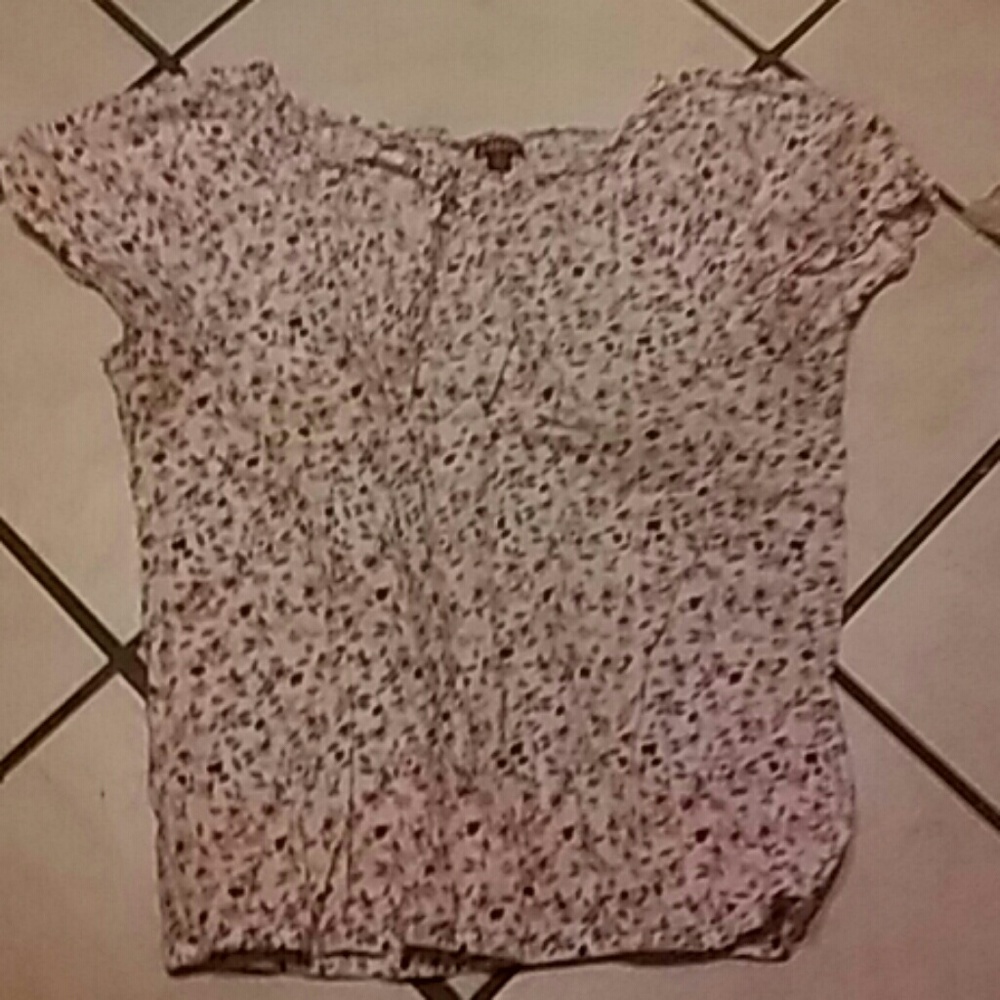 Crisp light cotton Flower print summer blouse