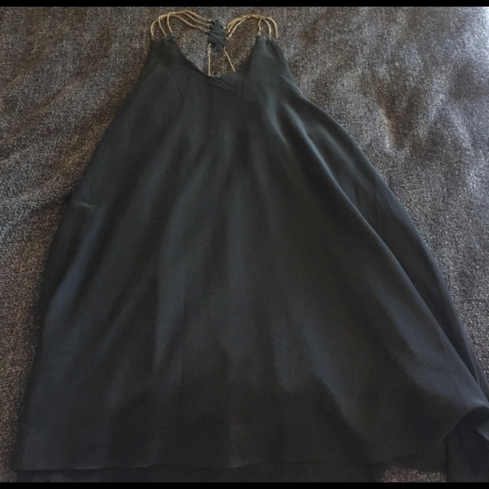 Black mini dress with chain back size small