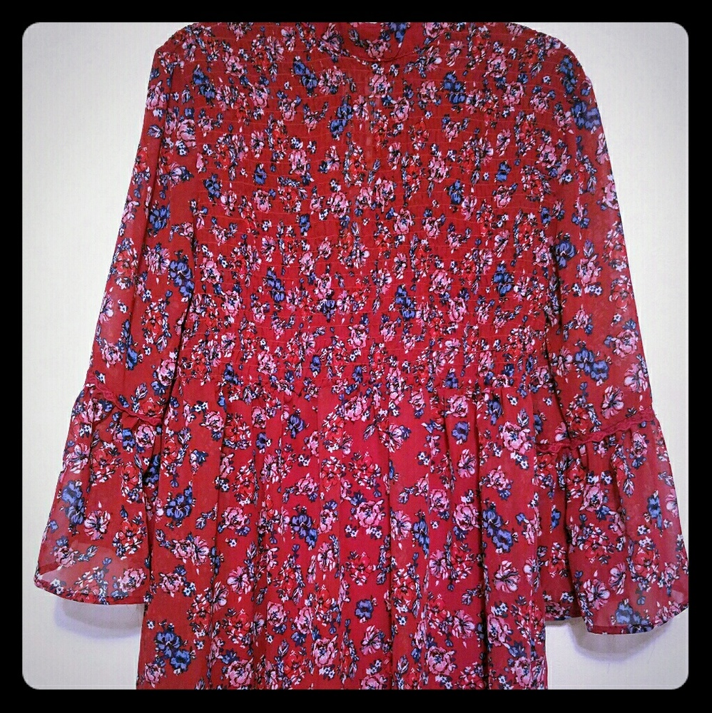 Print dress with back tie detail