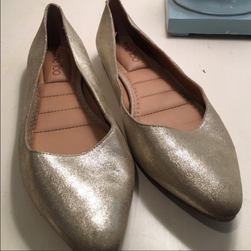 Gold Champagne colored ballet flats, size 10