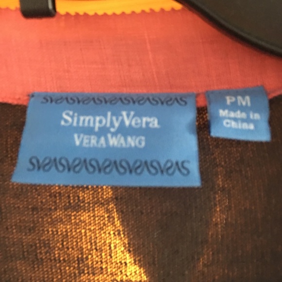 Gray/coral cardigan lightweight sweater - Picture 2 of 4