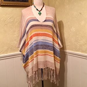 Lightweight striped poncho, super cute