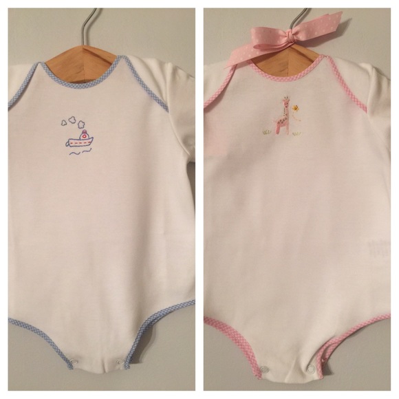 Pima cotton, hand embroidered bodysuits - Picture 1 of 1