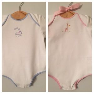 Pima cotton, hand embroidered bodysuits