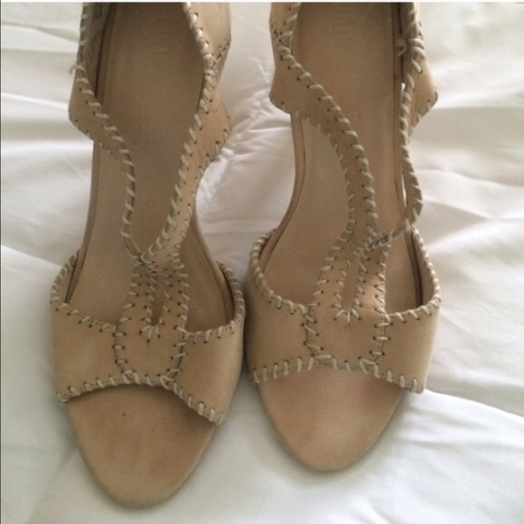 SEXY / CHIC Creme Suede 3 Inch Heels - Picture 3 of 4