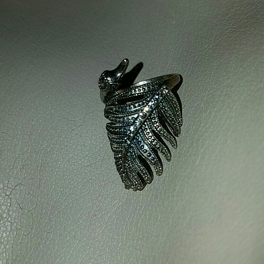 Silver Grey Peacock Ring