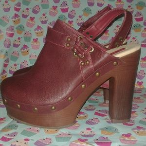 C. Label Mules ankle strap size 10