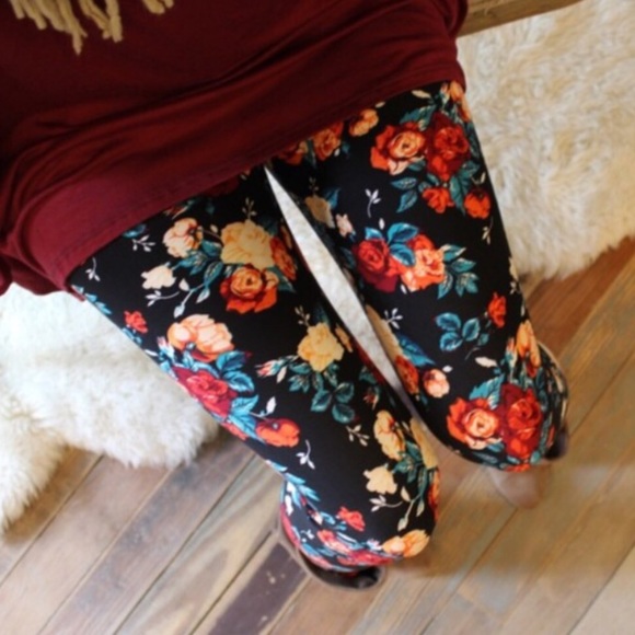Infinity Raine Pants - Softest ever brushed floral leggings (plus size)