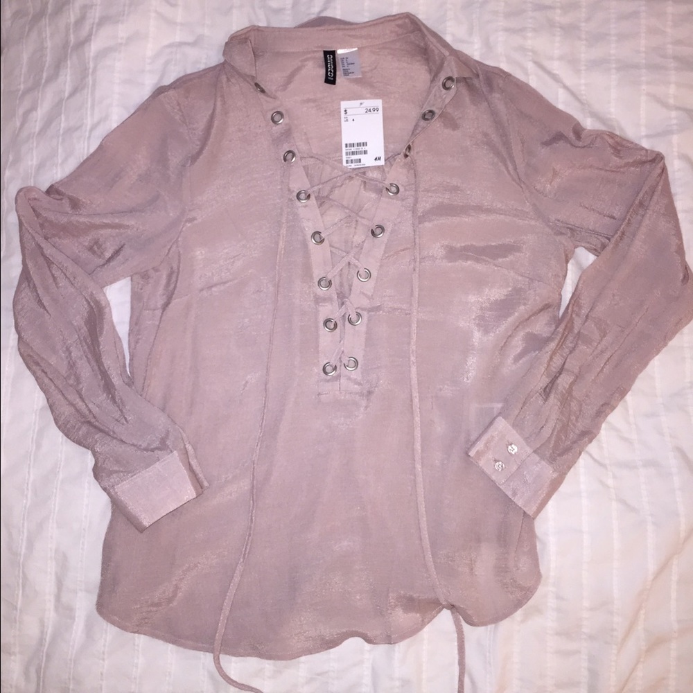 Light Pink Blouse with lacing