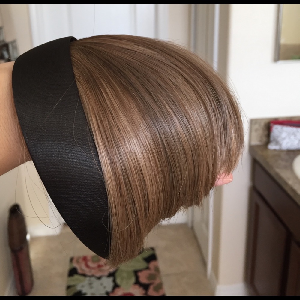 NEW light brown bangs with blonde highlights