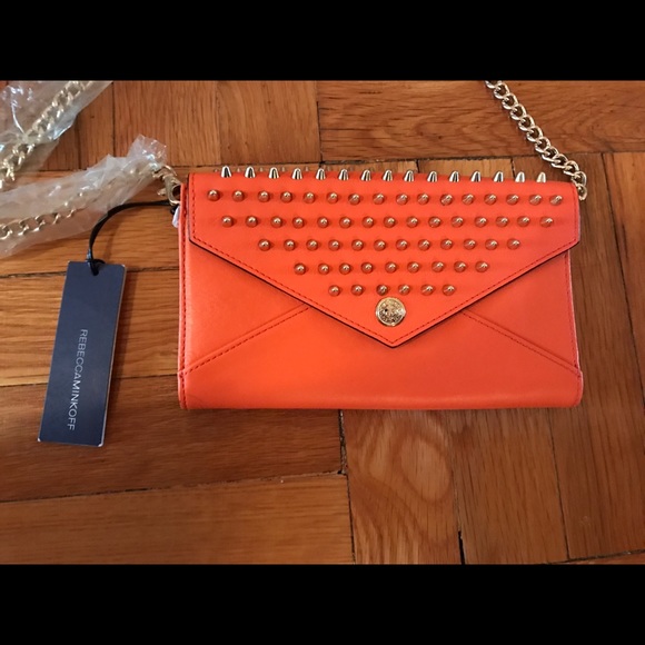 Rebecca Minkoff Orange Studded Crossbody NWT - Picture 2 of 8