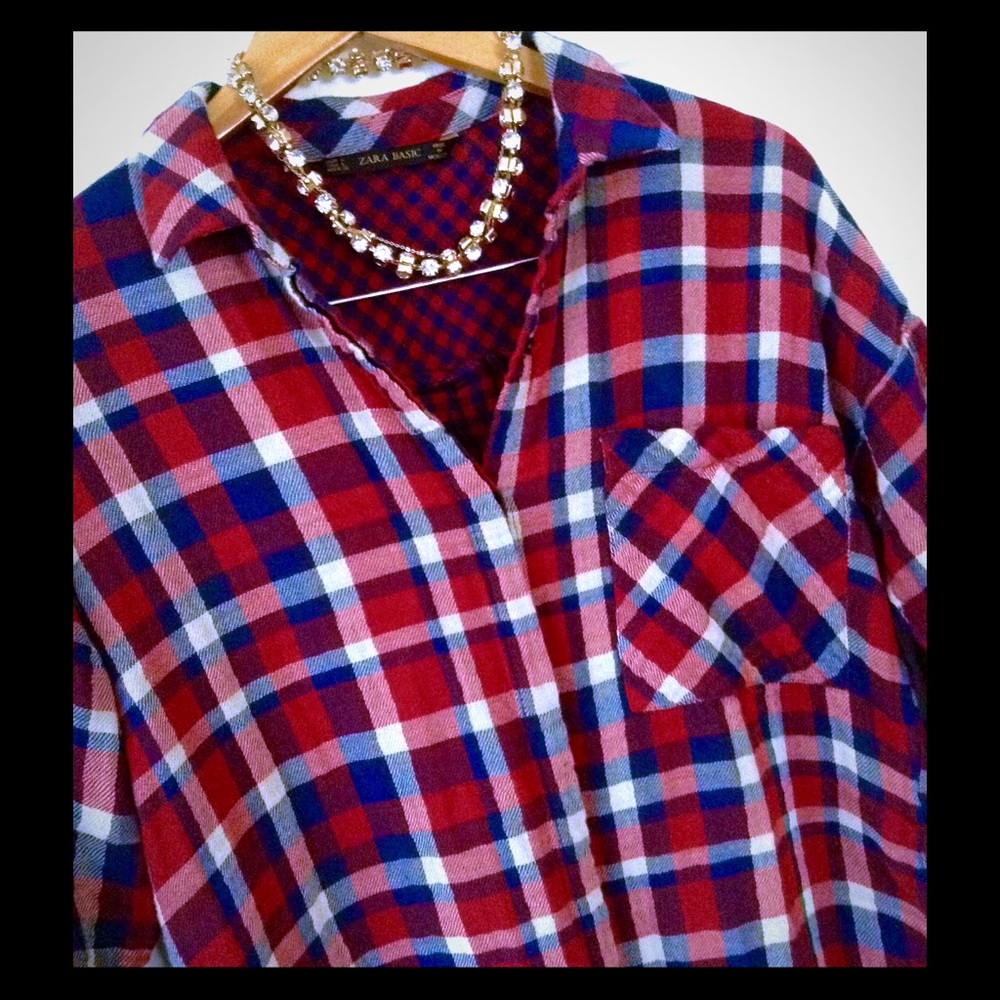 Cute Plaid Flannel Shirt by Zara WITH POCKETS❤️