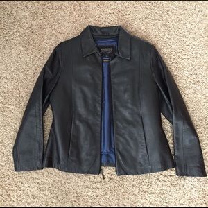 Wilsons black leather jacket for women