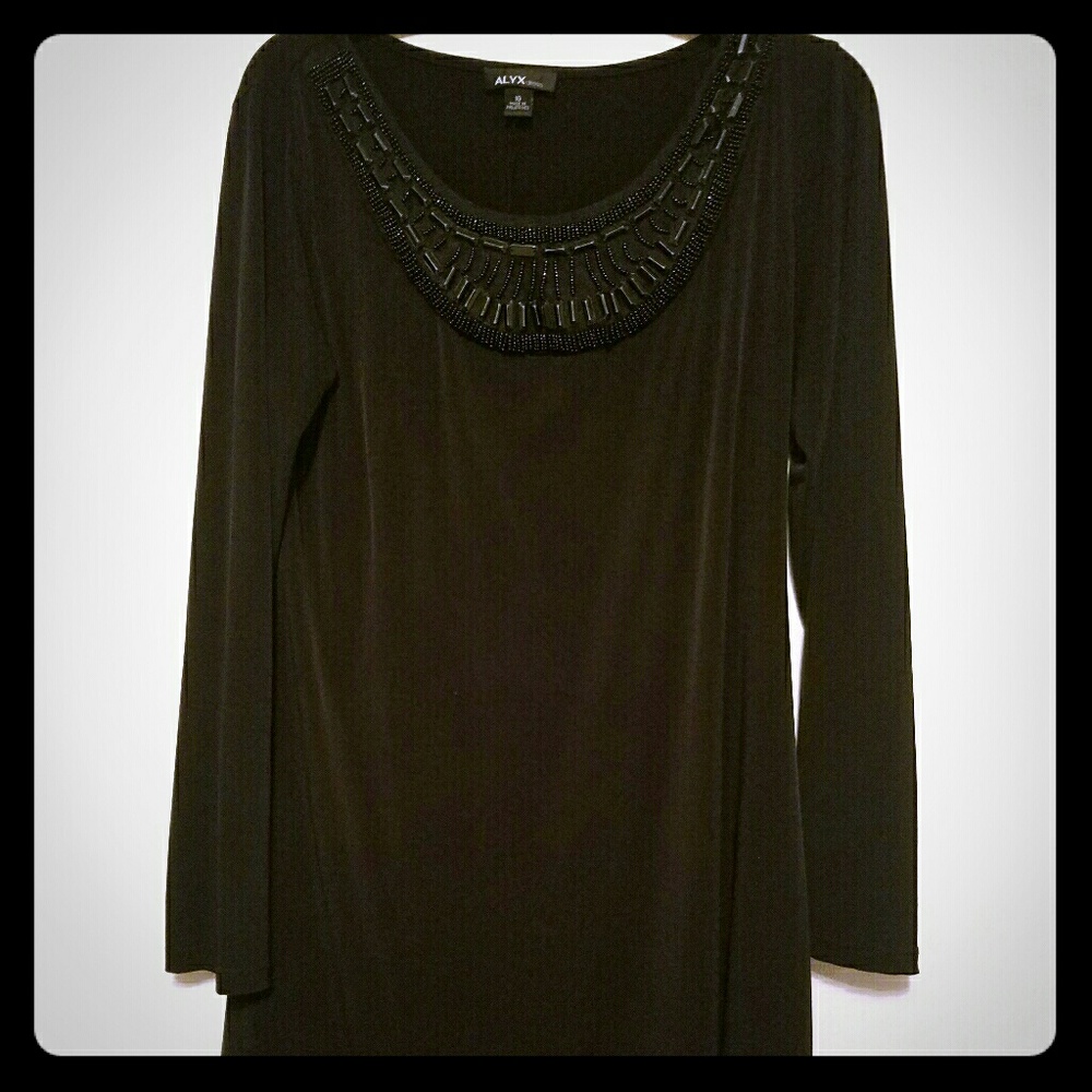Black long-sleeved dress
