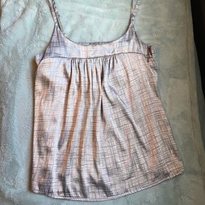 Silky Gray and White Top