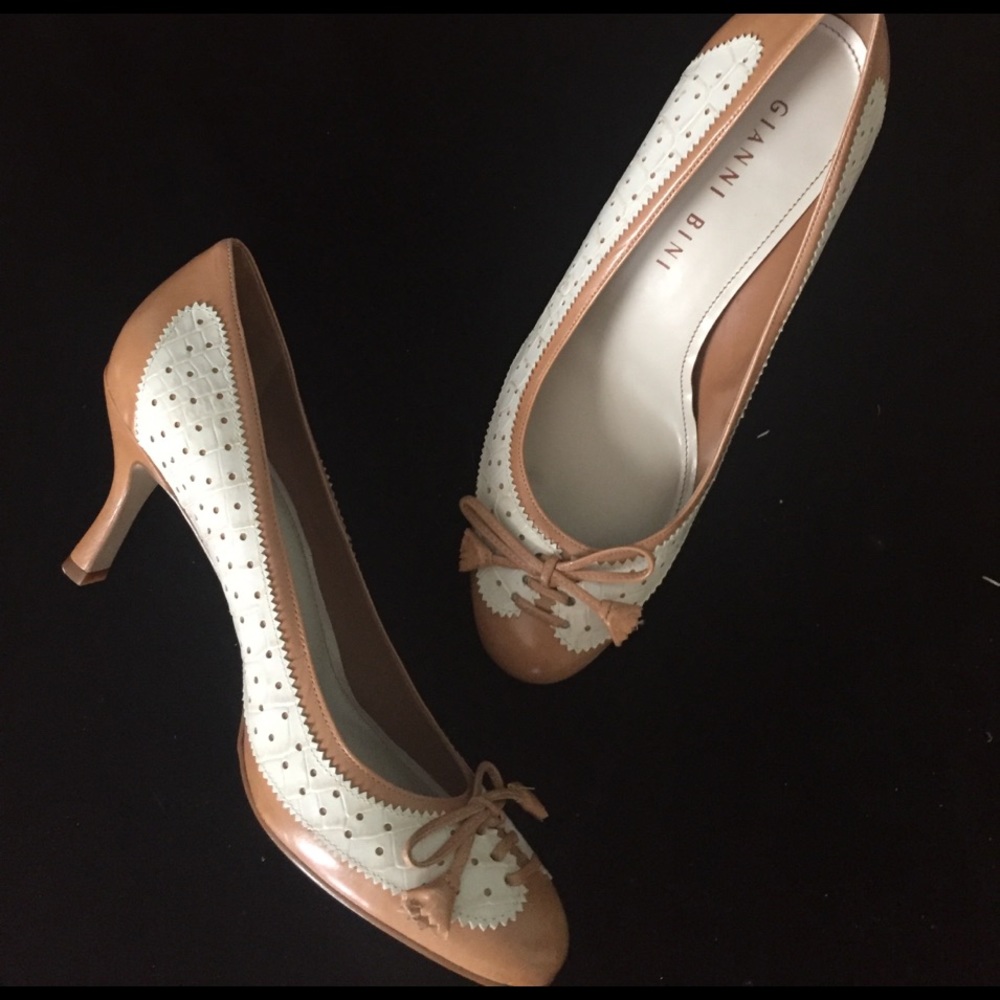 Tan and white pumps-never worn