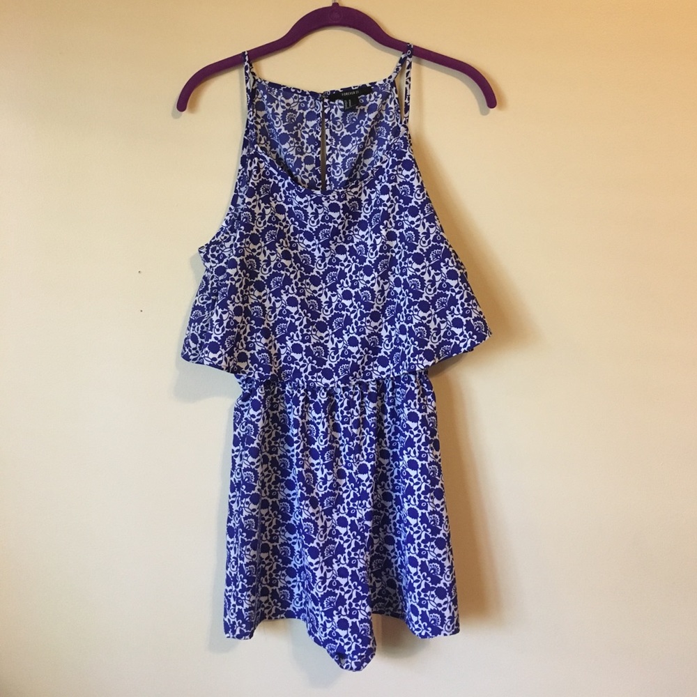 floral blue romper 🌸