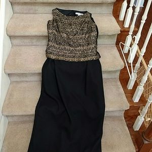 Back and gold formal dress
