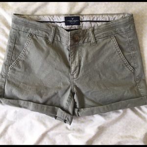 American Eagle Twill Midi Shorts
