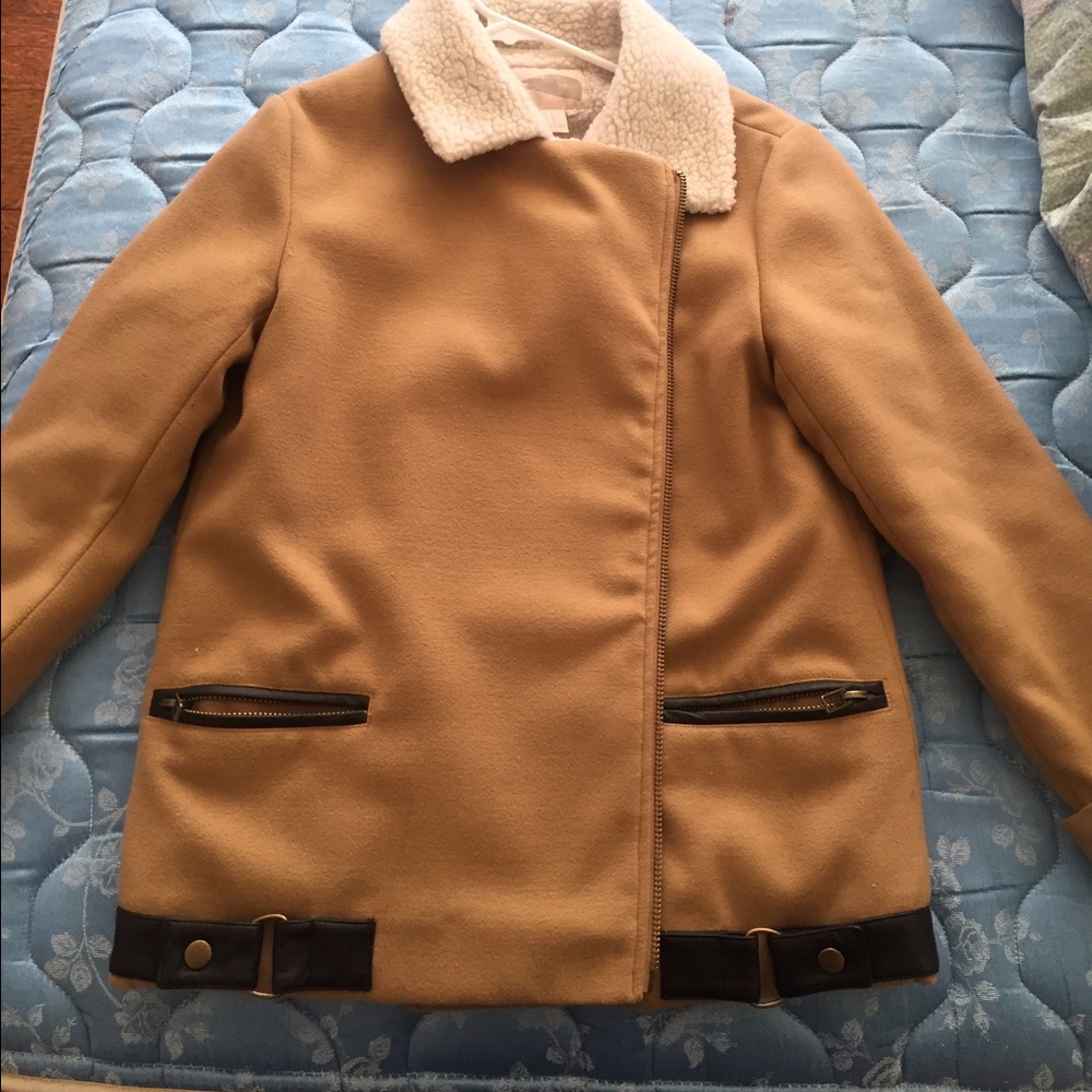 Tan winter coat with warm lining