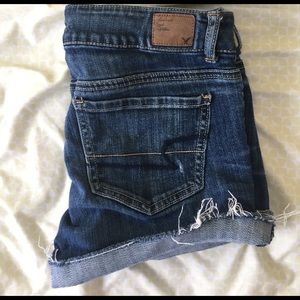 American Eagle Frayed Hem Denim Shorts
