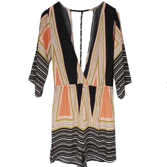 GORGEOUS UNIQUE ORANGE & BLACK ROMPER!! 🔥✔️🔶 - Picture 4 of 8