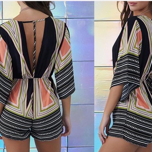 GORGEOUS UNIQUE ORANGE & BLACK ROMPER!! 🔥✔️🔶 - Picture 8 of 8