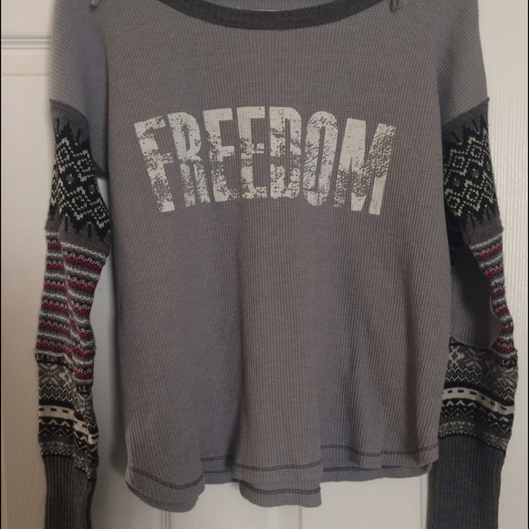 Free People Tops - Free people mixed media fair isle thermal henley S
