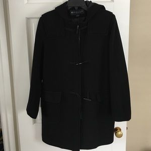 Women's black wool toggle coat