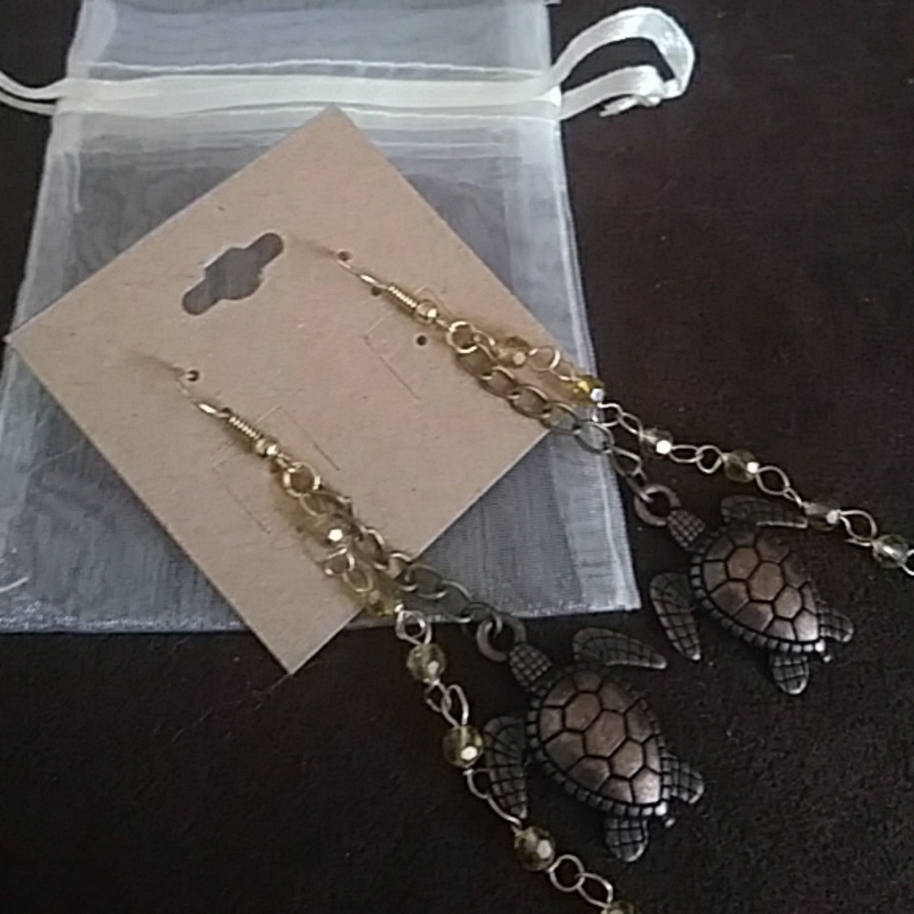 Handmade turtle earrings