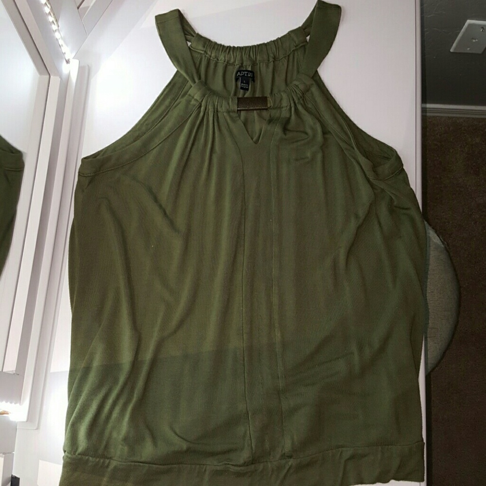 Army green top with metal detail
