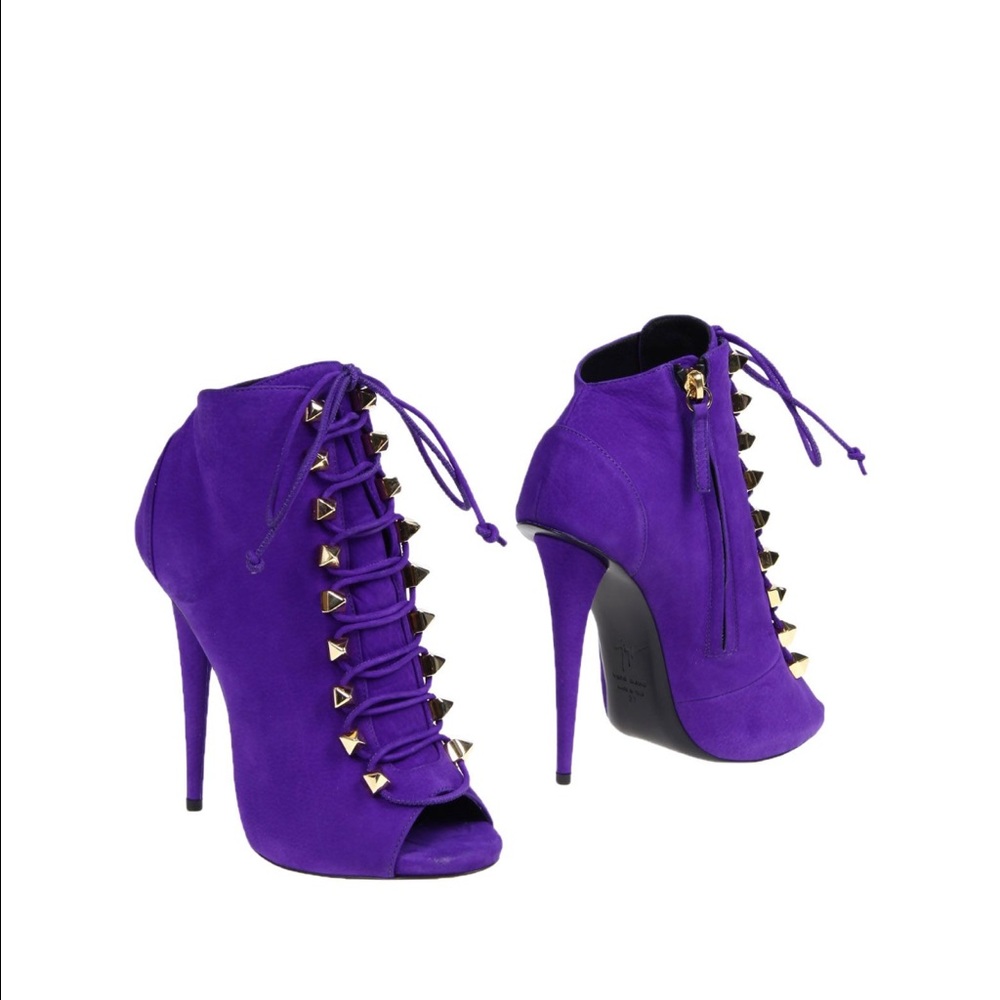 Giuseppe Zanotti suede lace up high heel bootie 35