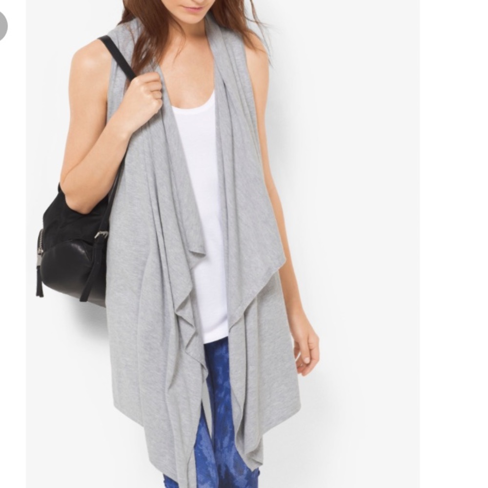 Michael Kors draped flyaway vest grey