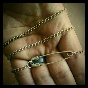 Giles & Brother Embedded Safety Pin Necklace