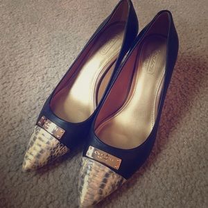 Black Coach pointed-toe pumps!